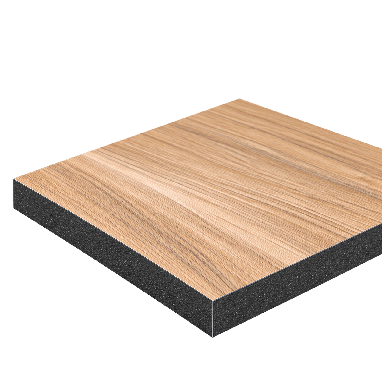 Wood-effect HPL panel with dark core