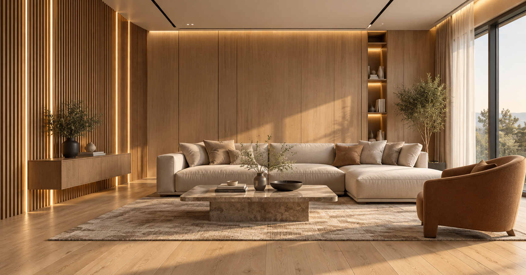 Decorative indoor wall panelling