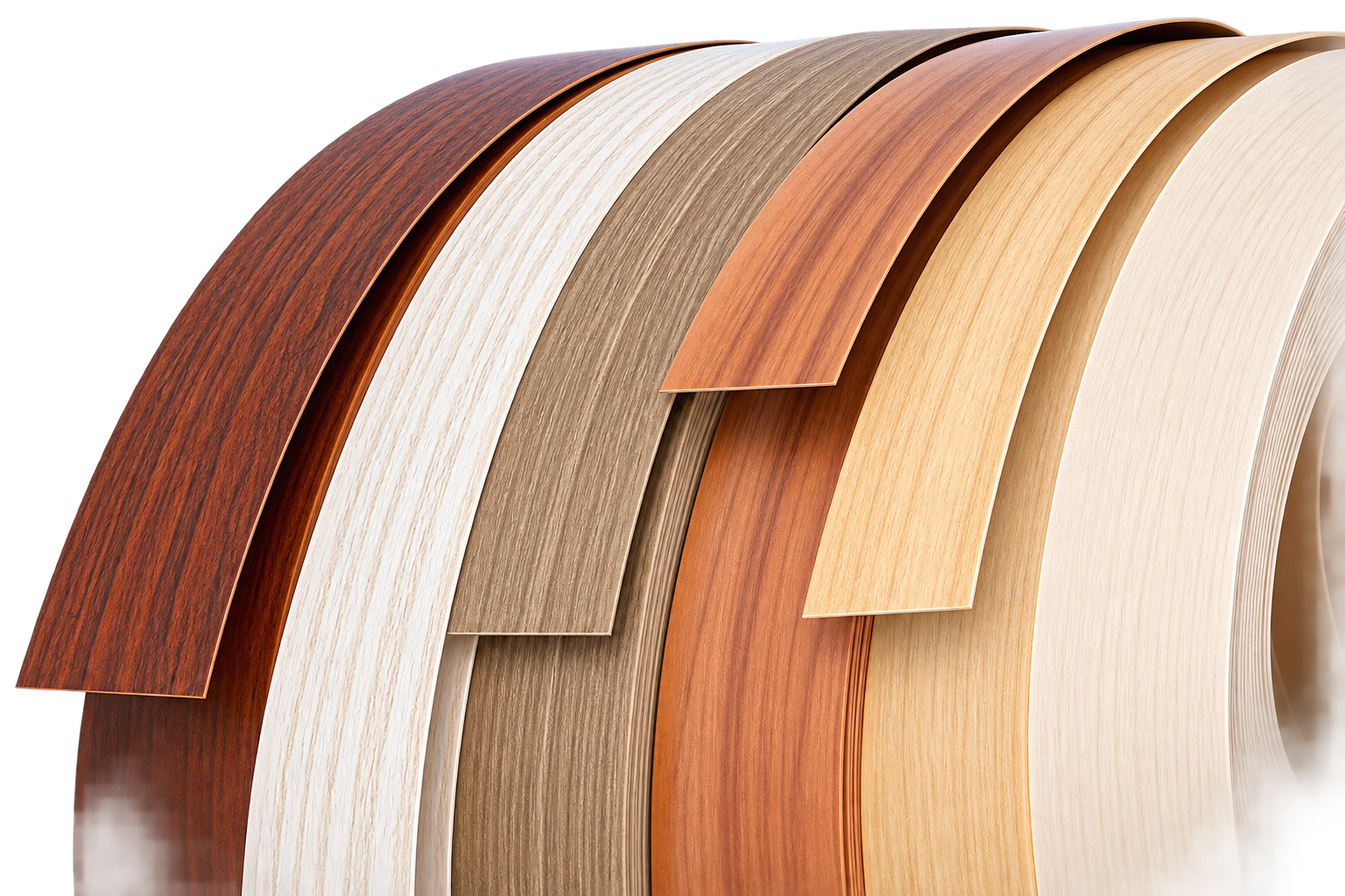Illustrative layered decorative boards showing finished and exposed panel edges